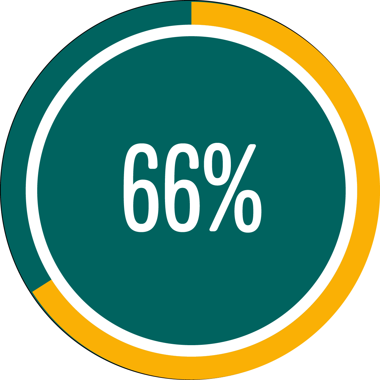 Circle graph showing 66 percent full Circle graph showing 66 percent full