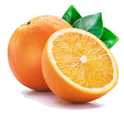 Orange fruit with orange slices and leaves isolated on white background. Orange fruit with orange slices and leaves isolated on white background.