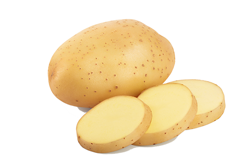 Whole potato and sliced potato Whole potato and sliced potato